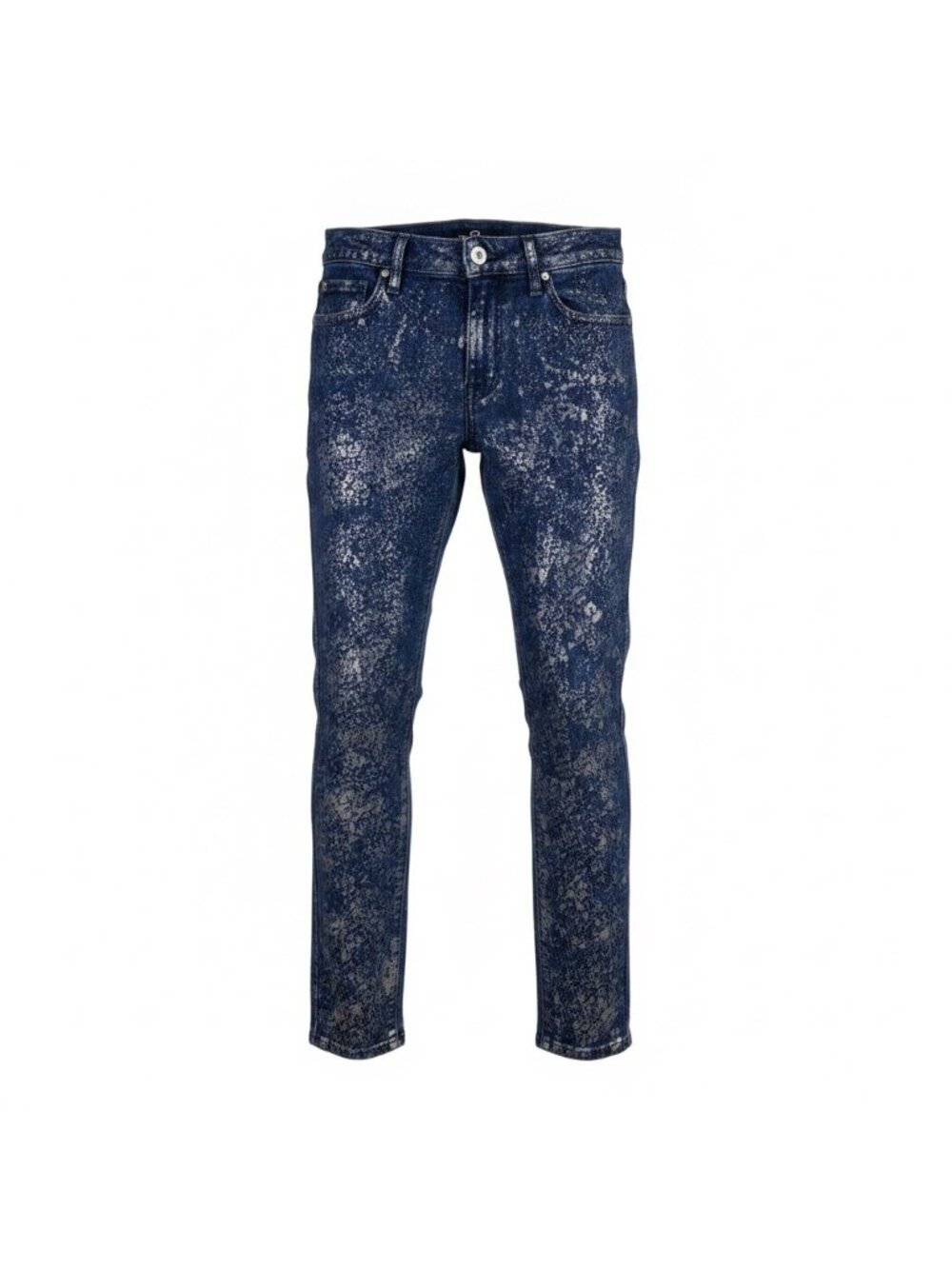 Cookie Johnson Women Blue Skinny Jeans Paint Splatter Stretch Size 26